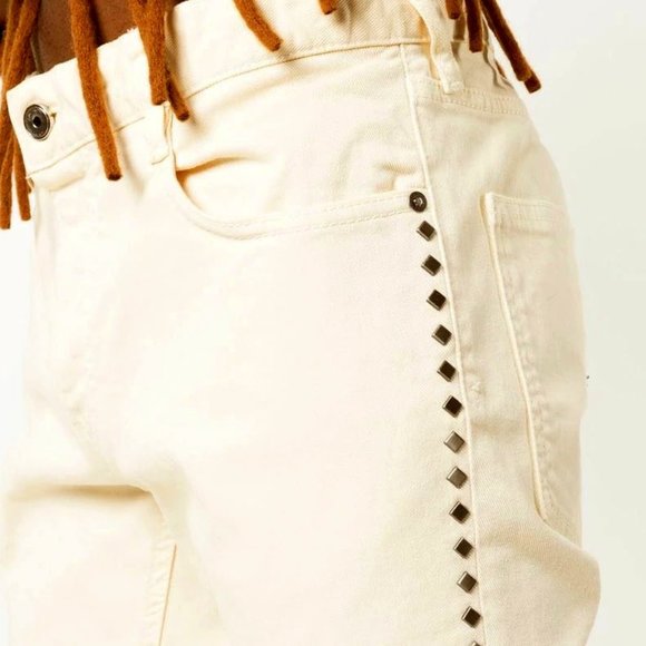 Velvet Heart Edgy Studded Cream Skinny Jeans Sz 27 - Picture 1 of 13